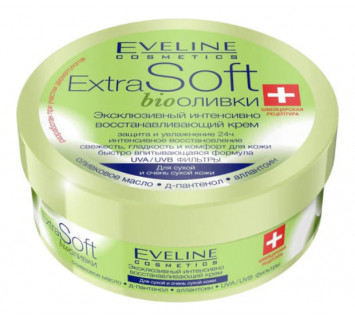 Крем для лица и тела Eveline Extra Soft Bio Оливки интенсивно восстанавливающий 200мл.