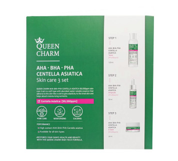 Набор Queen Charm c AHA, BHA, PHA кислотами и центеллой азиатской 9,9%