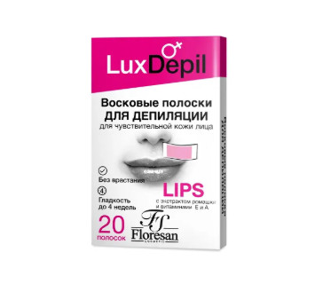 Восковые полоски для депиляции Floresan Ф-432  для чувствительно кожи лица 20шт.