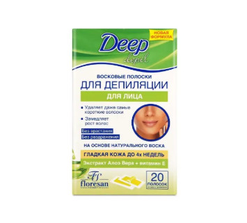 Восковые полоски для депиляции лица Floresan Ф-482 Алоэ вера 20шт.