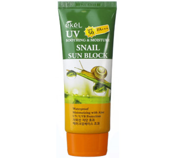 Крем солнцезащитный для лица и тела Ekel с муцином чёрной улитки SPF50 70мл.