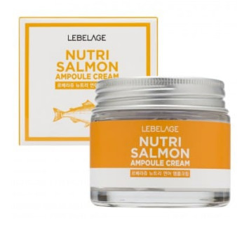 Крем для лица Lebelage Ампульный Ampule Cream Nutri Salmon питательный с маслом лосося 70мл.