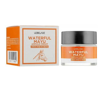 Крем для лица Lebelage Ампульный Ampule Cream Waterful Mayu увлажняющий с лошадиными липидами  70мл.