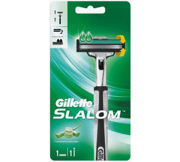 Станок для бритья Gillette Slalom 1 сменная кассета (зеленый)