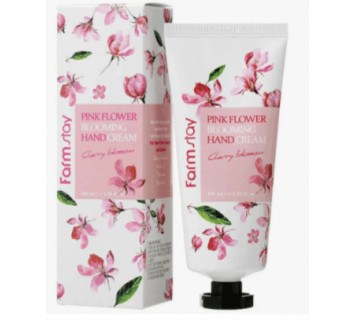 Крем для рук Farmstay Pink Flower Blooming Hand Cream Cherry Blossom с сакурой 100мл.